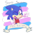 Size: 1035x1001 | Tagged: safe, artist:sonicaspeed123, sonic the hedgehog, hedgehog, abstract background, binder, clenched fist, dialogue, looking at viewer, male, mouth open, pointing, pride flag background, semi-transparent background, solo, sonic says, trans boy sonic, trans male, trans pride, transgender, wink