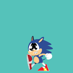 Size: 718x718 | Tagged: safe, artist:kaseythegolden, sonic the hedgehog, hedgehog, blue background, chibi, cute, lineless, male, simple background, solo, sonabetes
