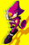 Size: 1200x1846 | Tagged: safe, artist:paleriderz, espio the chameleon, lizard, abstract background, chameleon, echo background, frown, gloves, looking offscreen, male, posing, shoes, shuriken, solo