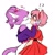 Size: 1000x1000 | Tagged: safe, artist:burning-ablaze, amy rose, blaze the cat, cat, hedgehog, amy x blaze, blushing, dress, duo, exclamation mark, eyes closed, featured image, female, females only, hand on another's face, heart, kiss, lesbian, looking at them, question mark, shipping, simple background, surprised, white background