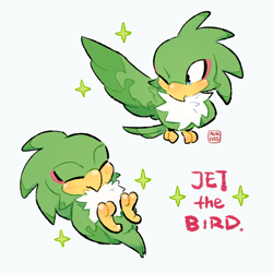 Size: 750x750 | Tagged: safe, artist:aukives, jet the hawk, bird, animalified, blushing, character name, chest fluff, cute, dawww, duality, eyes closed, jetabetes, literal animal, lying down, male, simple background, solo, star (symbol), white background, wink