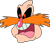 Size: 891x774 | Tagged: artist needed, source needed, safe, robotnik, human, adventures of sonic the hedgehog, black sclera, head only, looking offscreen, male, meme, mouth open, pingas, red eyes, simple background, solo, white background