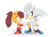 Size: 1250x925 | Tagged: safe, artist:cylent-nite, silver the hedgehog, tiara boobowski, cat, hedgehog, crack shipping, duo, female, male, shipping, silviara, simple background, sonic x-treme, straight, white background