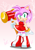 Size: 1350x1910 | Tagged: safe, artist:arung98, amy rose, hedgehog, abstract background, female, gradient background, piko piko hammer, solo