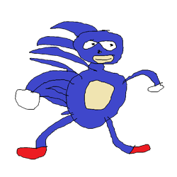 Size: 870x870 | Tagged: source needed, safe, artist:onyxheart, sonic the hedgehog, hedgehog, meme, ms paint, sanic, simple background, solo, transparent background