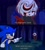 Size: 1000x1121 | Tagged: safe, artist:tasikyu, sage, sonic the hedgehog, hedgehog, sonic frontiers, child, dialogue, duo, forest, nighttime, panels, unknown species