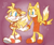 Size: 1600x1341 | Tagged: safe, artist:thegreatrouge, miles "tails" prower, zooey the fox, fox, holding hands, shipping, sonic boom (tv), straight, tailsey, walking