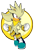 Size: 906x1338 | Tagged: safe, artist:absolutedream, silver the hedgehog, hedgehog, abstract background, boots, clenched fists, frown, gloves, looking offscreen, male, neck fluff, red eyes, semi-transparent background, signature, solo, super form, super silver, uekawa style