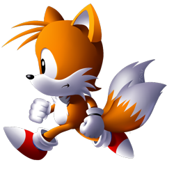 Size: 1000x1000 | Tagged: safe, artist:zoiby, miles "tails" prower, fox, sonic cd, classic tails, clenched fists, frown, gloves, lineless, looking ahead, male, no outlines, running, shoes, simple background, socks, solo, style emulation, transparent background
