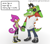 Size: 576x504 | Tagged: safe, artist:nannelflannel, charmy bee, espio the chameleon, vector the crocodile, bee, crocodile, adoption, alternate universe, baby, chameleon, clenched teeth, english text, father and son, gay, hand in pocket, holding hands, looking at them, male, males only, parent:espio, parent:vector, parents:vecpio, shipping, shirt, shoes, shorts, simple background, smile, standing, team chaotix, trio, vecpio, white background