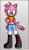 Size: 418x715 | Tagged: safe, artist:gen8hedgehog, editor:wonderwolf51, oc, oc:faker amy, hedgehog, bad quality, evil, shirt, smile, solo, sonic character creator