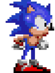 Size: 340x454 | Tagged: artist needed, safe, sonic the hedgehog, hedgehog, dorkly, pixel art, simple background, solo, sonic for hire, sprite, transparent background