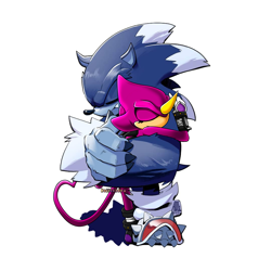 Size: 1080x1080 | Tagged: safe, artist:nejishadow, espio the chameleon, sonic the hedgehog, duo, eyes closed, gay, gloves, male, males only, one fang, shipping, shoes, simple background, smile, sonespio, standing, torn socks, werehog, white background