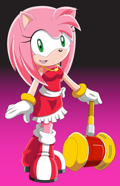 264596 - safe, artist:yu33_pm, amy rose (sonic), metal sonic