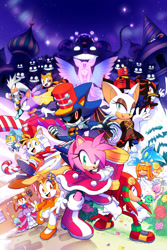 Size: 1600x2400 | Tagged: safe, artist:drawloverlala, amy rose, big the cat, blaze the cat, chaos, cheese (chao), chocola (chao), cream the rabbit, e-123 omega, froggy, illumina, knuckles the echidna, marine the raccoon, metal sonic, miles "tails" prower, rouge the bat, shadow the hedgehog, silver the hedgehog, sonic the hedgehog, t-pup, tikal, vanilla the rabbit, bat, cat, chao, echidna, fox, frog, hedgehog, rabbit, raccoon, sonic adventure, sonic shuffle, agender, alternate outfit, child, christmas, cute, everyone is here, fairy, female, group, hero chao, male, neutral chao, robot, the nutcracker, wall of tags