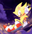 Size: 1024x1098 | Tagged: safe, artist:drawloverlala, sonic the hedgehog, super sonic, hedgehog, male, new years, solo, super form