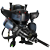 Size: 899x899 | Tagged: safe, artist:nibroc-rock, e-123 omega, 3d, bazooka, g.u.n logo, glowing eyes, gun, holding something, looking at viewer, red eyes, robot, simple background, solo, standing, transparent background