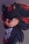 Size: 1346x2048 | Tagged: safe, artist:gummierat, shadow the hedgehog, sonic the hedgehog 3 (film), arms folded, electricity, looking back, movie style, solo