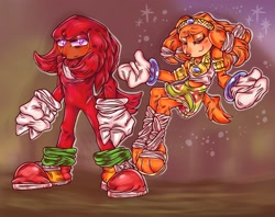 Size: 3100x2460 | Tagged: safe, artist:beebeeazzy, knuckles the echidna, tikal, duo, floating
