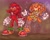 Size: 3100x2460 | Tagged: safe, artist:beebeeazzy, knuckles the echidna, tikal, duo, floating