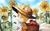 Size: 2726x1668 | Tagged: safe, artist:isa03re, miles "tails" prower, apple, clouds, daytime, hat, ladybug, solo, sunflower