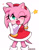 Size: 1088x1406 | Tagged: safe, artist:4622j, amy rose, horn sign, looking at viewer, simple background, solo, star (symbol), white background, wink