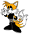 Size: 655x758 | Tagged: safe, artist:yuji uekawa, editor:metallicmadness, miles "tails" prower, fox, ear piercing, edit, eyelashes, frown, gloves, goth, goth outfit, goth tails, lidded eyes, looking at viewer, male, one fang, pants, shirt, shoes, simple background, solo, white background