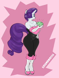 Size: 750x1000 | Tagged: safe, artist:lisandro256, rouge the bat, chaos emerald, cleavage, cosplay, my little pony, rarity, rouge's heart top, solo, unicorn