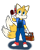 Size: 1600x2000 | Tagged: safe, artist:theowlgoesmoo, miles "tails" prower, fox, child, ear fluff, gloves, holding something, looking up, male, overalls, screwdriver, shoes, simple background, smile, solo, standing, toolbox, white background