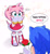 Size: 1446x1588 | Tagged: safe, artist:4622j, amy rose, sonic the hedgehog, amy x sonic, duo, hands on own face, rose, shipping, straight