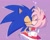 Size: 1737x1400 | Tagged: safe, artist:kaiiteaa, amy rose, sonic the hedgehog, amy x sonic, duo, kiss, purple background, shipping, simple background, straight