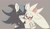 Size: 1260x738 | Tagged: safe, artist:dreamiexox, mephiles the dark, silver the hedgehog, hedgehog, 2019, chest fluff, duo, duo male, eyes closed, gay, grey background, heart, lidded eyes, looking at them, male, males only, mephiles x silver, mouth open, no mouth, shipping, simple background, standing