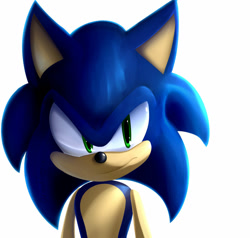 Size: 1024x976 | Tagged: safe, artist:ora-allagis, sonic the hedgehog, hedgehog, 2020, lineless, looking offscreen, male, simple background, smile, solo, standing, white background