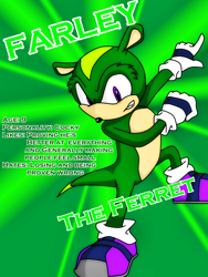 Size: 768x1024 | Tagged: safe, artist:crazywackybonkerz, oc, oc:farley the ferret, 2011, abstract background, character name, clenched teeth, english text, ferret, gloves, male, oc only, shoes, socks, solo, standing