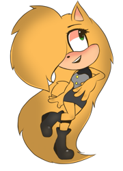 Size: 519x720 | Tagged: safe, artist:msbubblewow101, oc, hedgehog, 2018, boots, dress, female, hair over one eye, long bangs, long hair, looking up, mouth open, oc only, simple background, smile, solo, standing on one leg, transparent background, unnamed oc