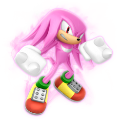 Size: 2900x2900 | Tagged: safe, artist:nibroc-rock, knuckles the echidna, super knuckles, echidna, 2017, 3d, clenched fists, clenched teeth, flying, gloves, looking at viewer, male, mid-air, red eyes, shoes, simple background, solo, super form, transparent background