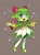 Size: 552x747 | Tagged: safe, artist:martar martar, cosmo the seedrian, looking offscreen, open mouth, simple background, smile, solo, sparkles, standing, tiptoes