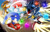 Size: 2782x1800 | Tagged: safe, artist:kojiro-brushard, bunnie rabbot, knuckles the echidna, metal sonic, sonic the hedgehog, chaos emerald, charging, daytime, group, ring