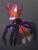 Size: 540x719 | Tagged: source needed, safe, artist:justatoast, miles "tails" prower, nine, sonic prime, 2022, clenched fist, ear fluff, frown, gradient background, lidded eyes, looking back at viewer, male, mid-air, nine tails, signature, solo