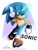 Size: 768x1024 | Tagged: safe, artist:cerberustheterrible, sonic the hedgehog, 2021, alternate universe, au:resonance, character name, chest fluff, clenched fist, electricity, english text, heart chest, looking at viewer, modern sonic, nonbinary, running, smile, solo, v sign, wink
