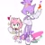 Size: 1600x1600 | Tagged: safe, artist:sonixjax, amy rose, blaze the cat, cat, hedgehog, 2023, amy x blaze, cute, dress, female, females only, fire, flame, hearts, lesbian, shipping, sparkle