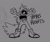 Size: 788x669 | Tagged: safe, artist:renketroo, oc, oc:rigby, 2020, binder, clenched fists, english text, grey background, line art, mouth open, nonbinary, oc only, sharp teeth, simple background, standing, trans rights, transgender