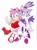 Size: 900x1214 | Tagged: safe, artist:smsskullleader, amy rose, blaze the cat, cat, hedgehog, 2012, amy x blaze, amy's halterneck dress, blaze's tailcoat, blushing, clothes, cute, dress, female, females only, hand on shoulder, lesbian, looking at viewer, peace sign, shipping