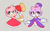 Size: 650x400 | Tagged: safe, artist:l-loneybun, amy rose, blaze the cat, cat, hedgehog, 2019, amy x blaze, amy's halterneck dress, blaze's tailcoat, cute, dress, female, females only, hammer, lesbian, piko piko hammer, shipping, sticker