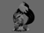 Size: 1442x1080 | Tagged: safe, artist:villaintails, miles "tails" prower, super tails, alignment swap, alternate super form, alternate universe, au:kitsune tails, claws, clenched teeth, evil, evil tails, grey background, kitsune, paws, simple background, solo, super form