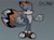 Size: 1442x1080 | Tagged: safe, artist:villaintails, miles "tails" prower, super tails, alignment swap, alternate super form, alternate universe, au:kitsune tails, blue background, character name, clenched fists, english text, evil, evil tails, kitsune, lidded eyes, scar, signature, simple background, smile, solo, standing, super form