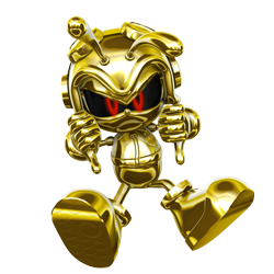 Size: 2500x2500 | Tagged: safe, artist:nibroc-rock, sonic heroes, 2018, 3d, black sclera, fake metal charmy, frown, looking at viewer, robot, simple background, solo, transparent background