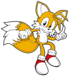 Size: 1124x1240 | Tagged: safe, artist:boyiscool300, miles "tails" prower, 2009, looking at viewer, pointing, simple background, smile, solo, standing, uekawa style, white background