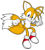 Size: 1124x1240 | Tagged: safe, artist:boyiscool300, miles "tails" prower, fox, 2009, clenched fist, looking at viewer, male, pointing, simple background, smile, smiling at viewer, solo, standing, uekawa style, white background