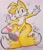 Size: 1390x1608 | Tagged: safe, artist:yoshiyoshi700, miles "tails" prower, fox, 2021, arms out, eye clipping through hair, heart, looking at viewer, male, modern tails, mouth open, open smile, signature, smile, smiling at viewer, solo, tail stand, tailabetes, traditional media, treads